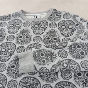 S-Ponder Large Womens Large Sweatshirt Sugar Skulls 21x25 Dia De‎ Los Muertos
